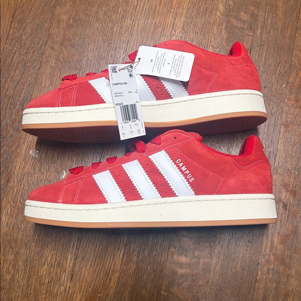 adidas Campus Men's Red and White Sneakers